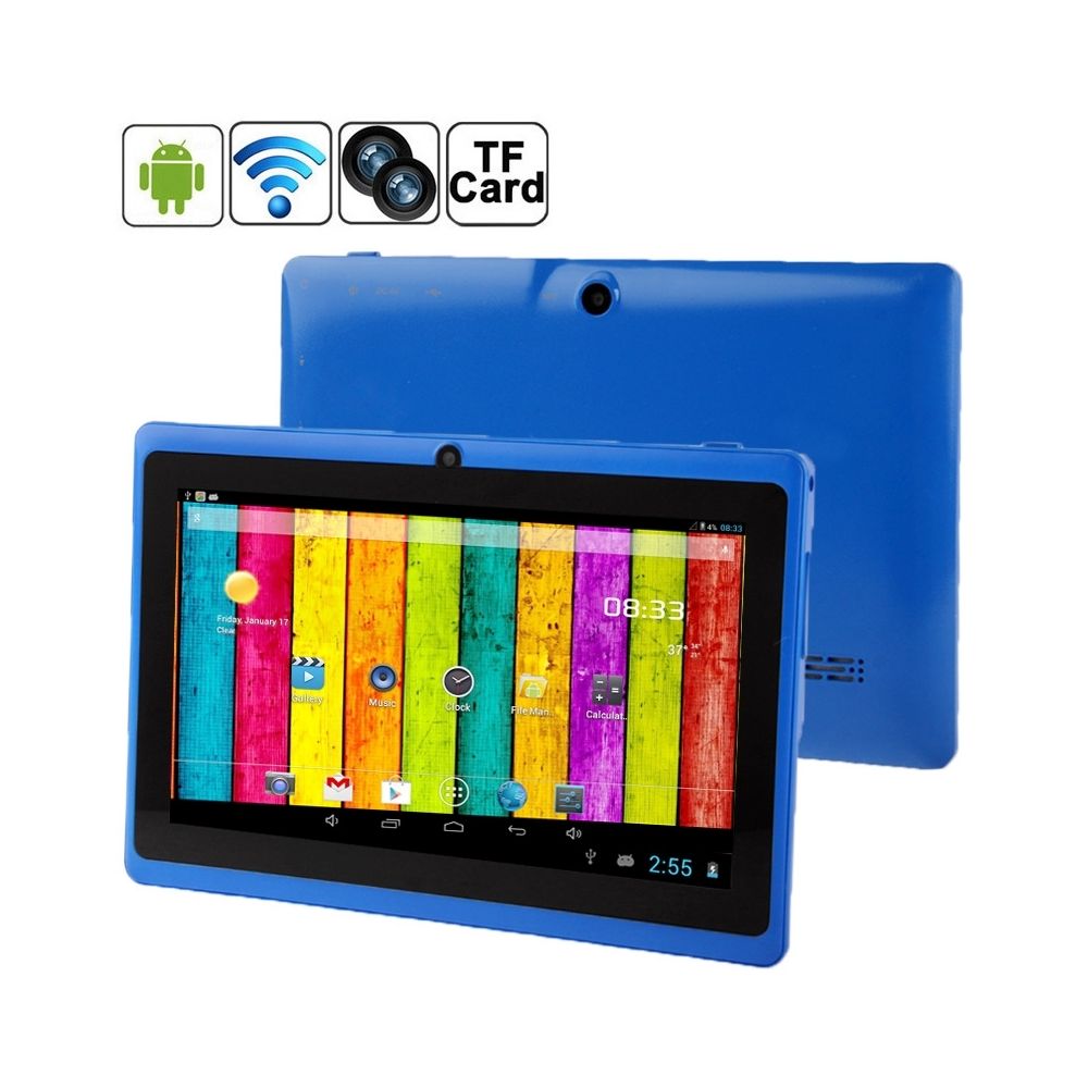 Wewoo - Tablette Tactile bleu 7 pouces Tactile, 512 Mo + 4 Go, Android 4.2.2, 360 degrés rotation du menu, Allwinner A33 Quad-core, Bluetooth, WiFi - Tablette Android
