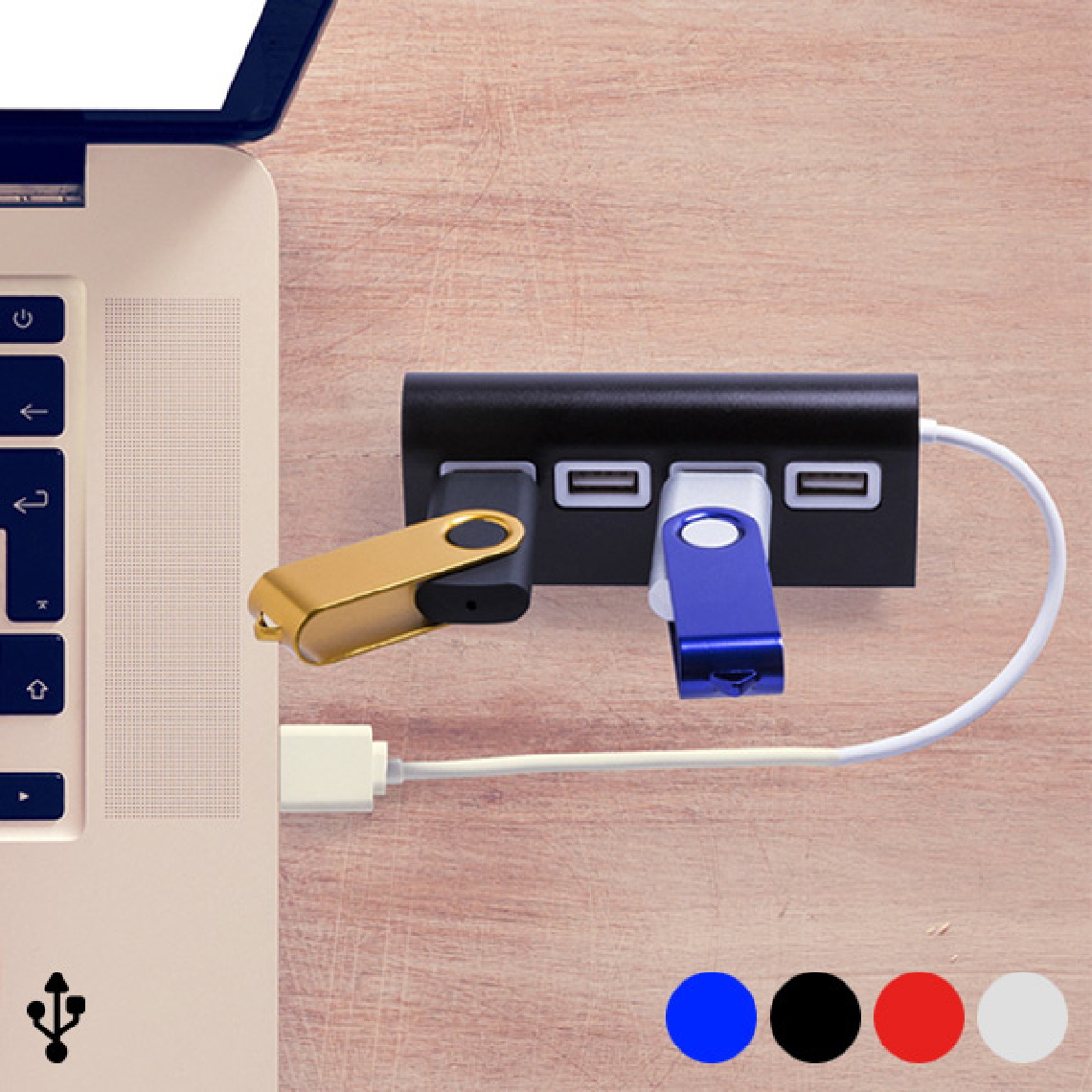 Unknown - Hub USB 4 Ports 145201 Couleur Argenté - Hub