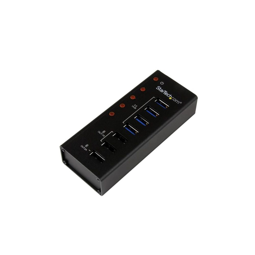 Startech - Hub USB 3.0 Alimenté de 4 ports avec Station de Recharge de 3 ports USB - Hub