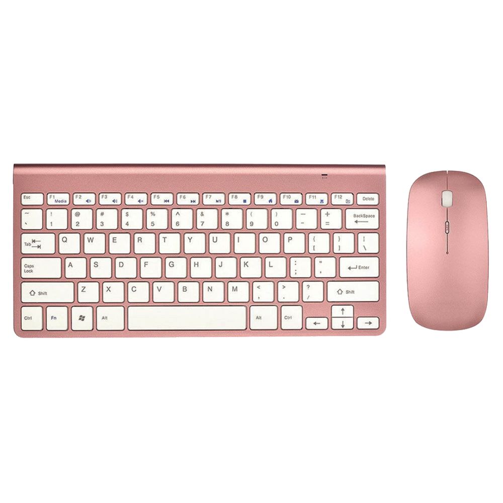 marque generique - 2.4g clavier / souris sans fil étanche pour ordinateur portable pc or rose - Clavier