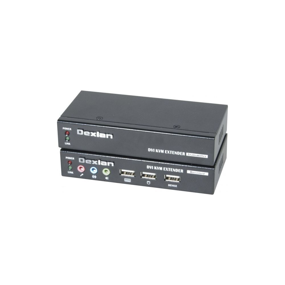 Dexlan - Deport KVM DVI/USB 2.0/Audio sur 2 x CAT5 50m - Switch KVM