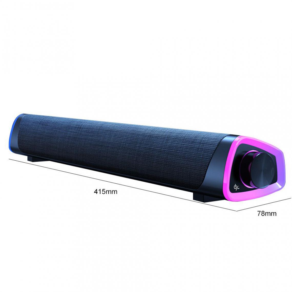 Generic - Barre de sonLenovo Bluetooth 5.0  avec  Surround 3D et  caisson de basses pour Ordinateur portable, PC,  Home inéma et télévision 43 * 9 * 8 cm - Noir  - Enceinte PC