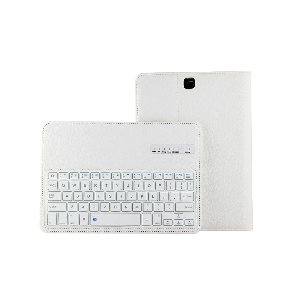 Wewoo - Clavier QWERTY blanc pour Samsung Galaxy Tab A 9.7 / T550 & S2 9.7 / T810 2 en 1 détachable Bluetooth Litchi Texture étui en cuir avec support - Clavier