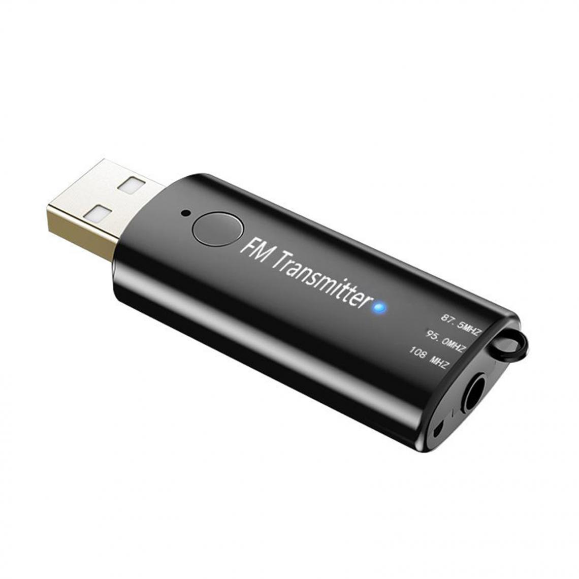 marque generique - Bluetooth 5.0 émetteur Et Récepteur Adaptateur FM AUX Pour TV Voiture PC Blanc - Clé USB Wifi