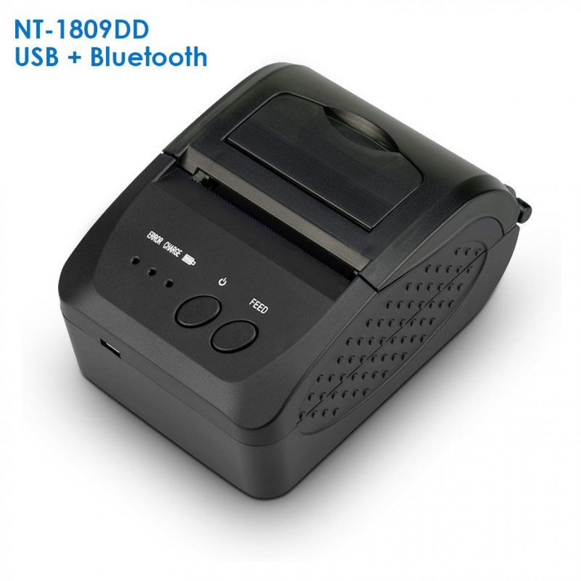 Generic - Imprimante Thermique NETUM 1809DD  Portable de Tickets de Caisse 58mm , Connexion par  USB et  Bluetooth, pour Android, iOS, Windows - 40 * 23 * 18.5 - Noir  - Imprimantes d'étiquettes