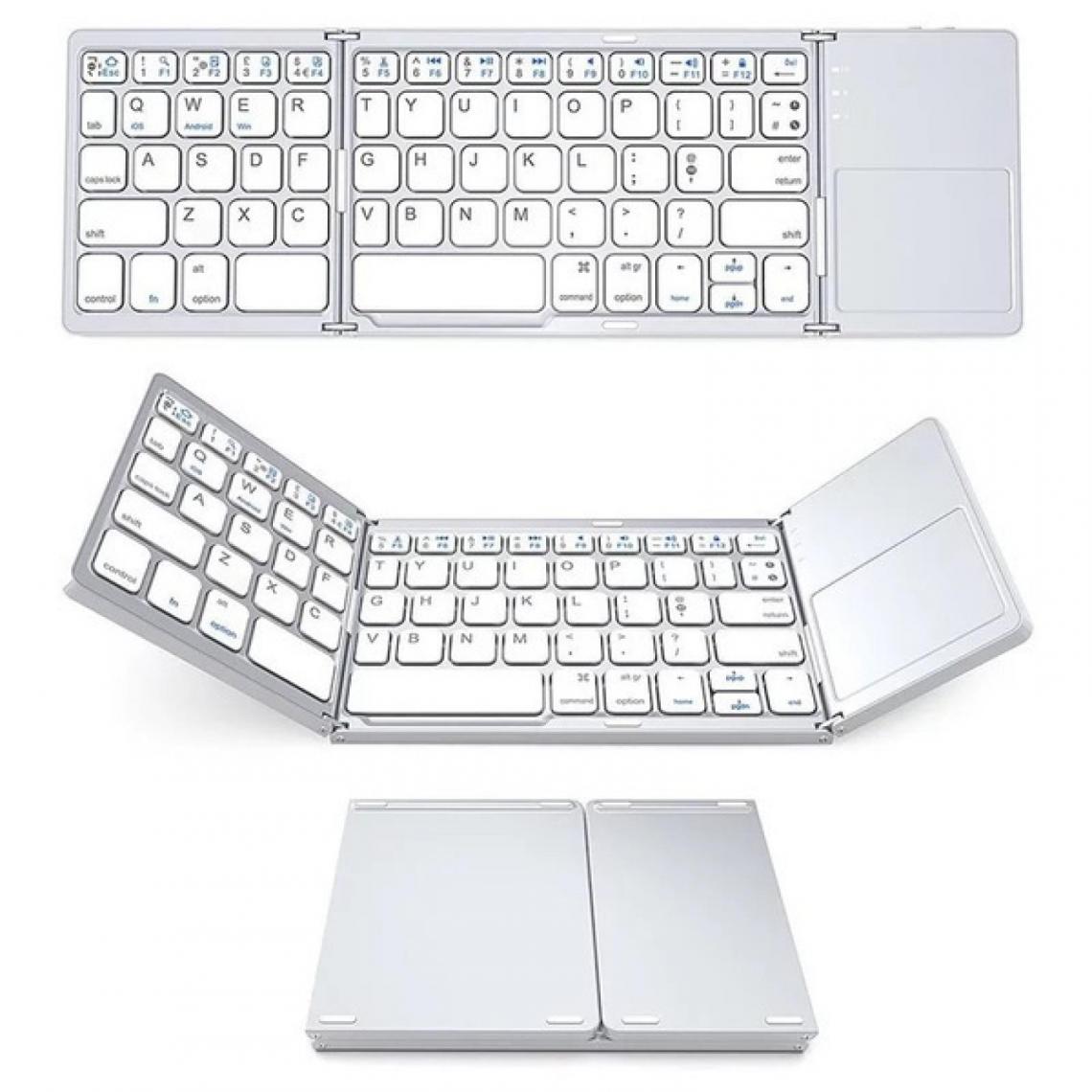 Gengyouyuan - Le clavier sans fil Bluetooth Mini Office Triple Folding Keyboard prend en charge trois systèmes - Clavier