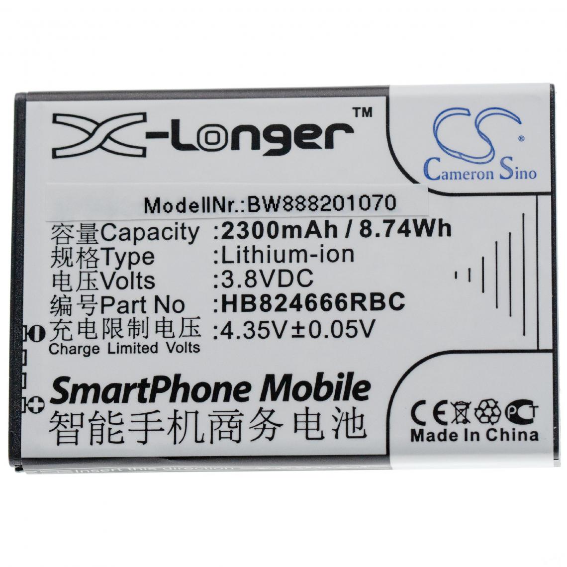 Vhbw - vhbw Batterie remplacement pour Huawei HB824666RBC pour routeur modem hotspots (2300mAh, 3,8V, Li-ion) - Modem / Routeur / Points d'accès