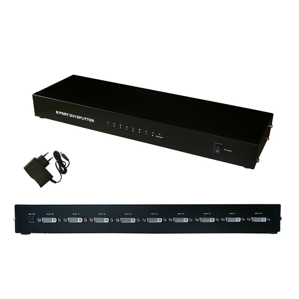 Kalea-Informatique - Splitter DVI 8 Ports - Duplique l'image d'une Source DVI-D vers 8 Sorties Simultanées - RACKABLE - Switch