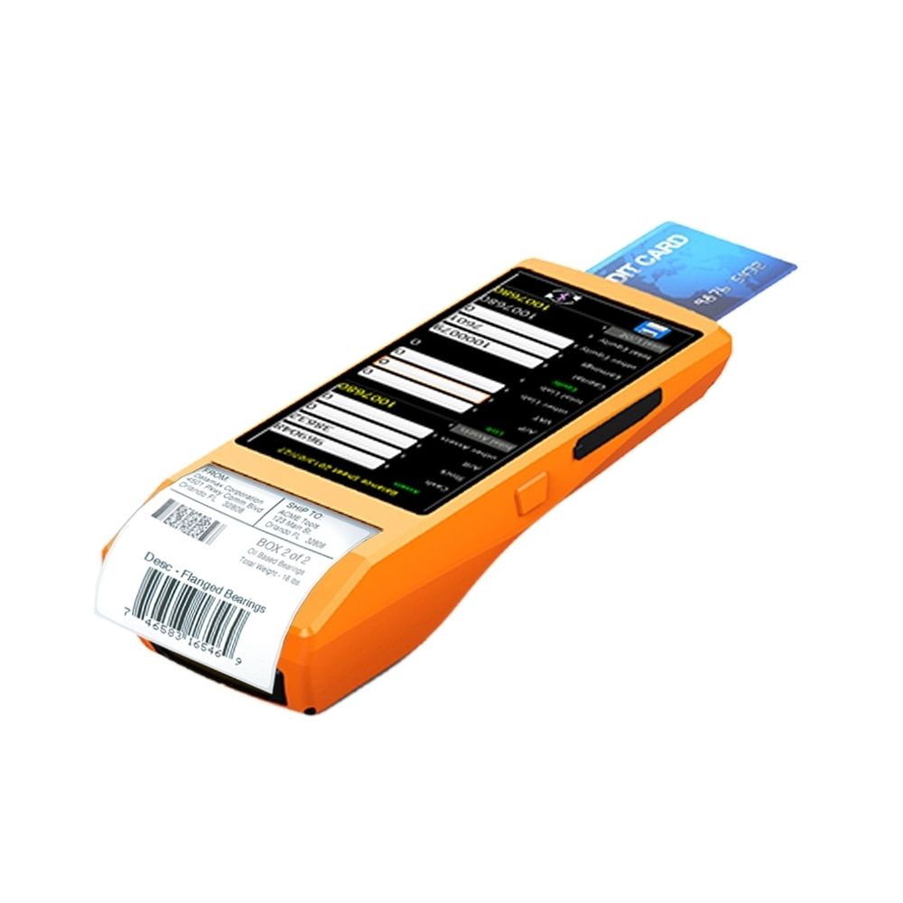 Wewoo - Etiqueteuse Orange Multi-fonction 5.5 pouces IPS écran IP65 protection tout-en-un terminal intelligent, imprimante thermique intégrée et MIC haut-parleur, support WiFi Bluetooth GPS - Imprimantes d'étiquettes