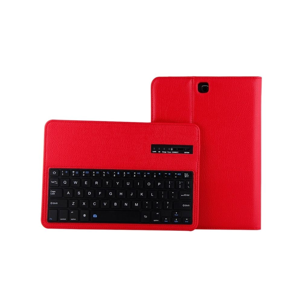 Wewoo - Clavier QWERTY rouge pour Samsung Galaxy Tab A 9.7 / T550 et S2 9.7 / T810 2 en 1 détachable Bluetooth Litchi Texture étui en cuir avec support - Clavier