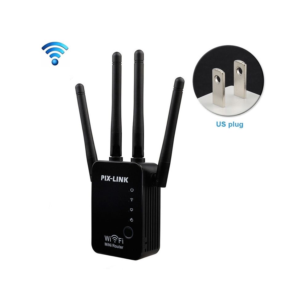 Wewoo - Routeur sans fil Répéteur de WiFi intelligent avec 4 antennes WiFispécification de prise américaine noire - Répéteur Wifi