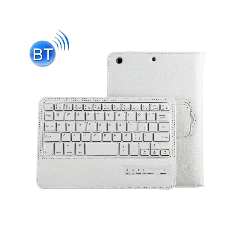 Wewoo - Clavier QWERTY blanc pour iPad mini 4 / mini 3 / mini 2 / mini Bluetooth détachable et étui en cuir avec support - Clavier