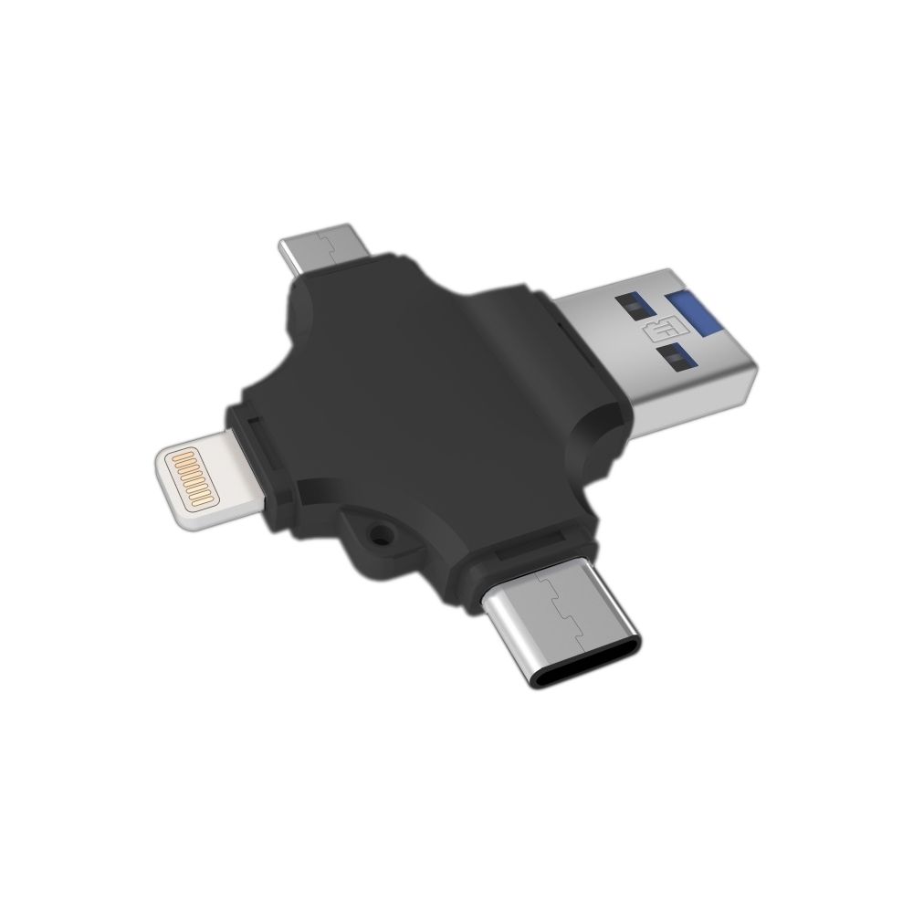 Wewoo - Clé USB iPhone iDisk 4 en 1 USB 2.0 & Micro USB et USB-C / Type-C & Lecteur de carte SD à 8 broches Noir - Clavier
