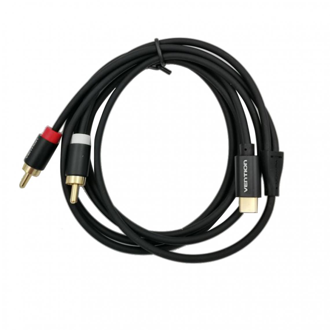marque generique - Câble Audio USB Type-C Vers Double RCA Mâle Vers Adaptateur Stéréo Auxiliaire Mâle 50CM - Hub