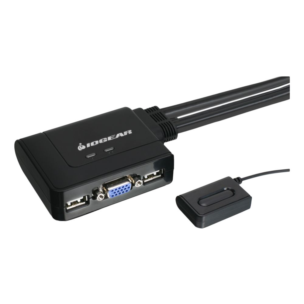 Iogear - iogear 2-Port USB KVM Switch commutateur écran, clavier et souris Noir - Switch