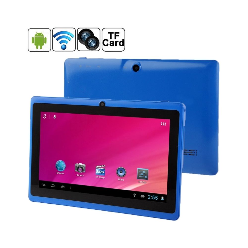 Wewoo - Tablette Tactile bleu 7 pouces Tactile, 512 Mo + 8 Go, Android 4.0 360 degrés de rotation du menu, Allwinner A33 Quad Core, 1,5 GHz - Tablette Android