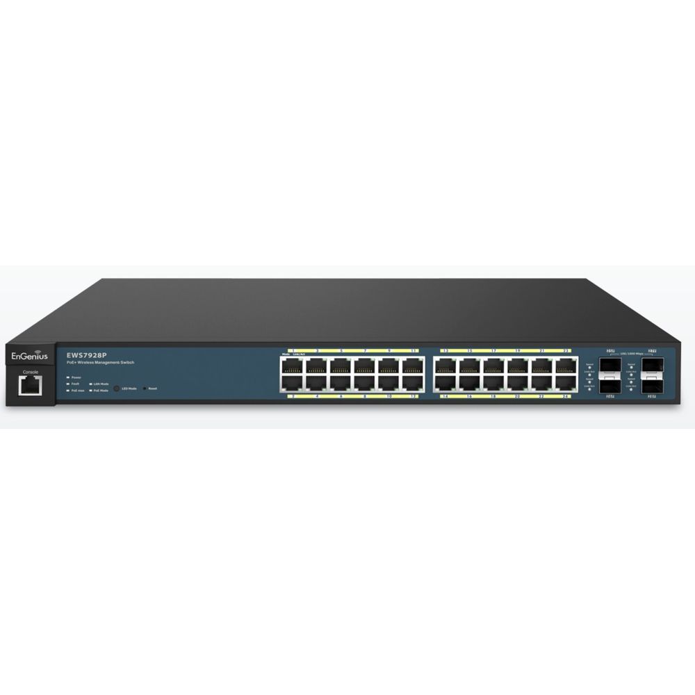 Engenius - EnGenius EWS7928P commutateur réseau Géré L2 Gigabit Ethernet (10/100/1000) Noir, Bleu 1U Connexion Ethernet, supportant l'alimentation via ce port (PoE) - Switch