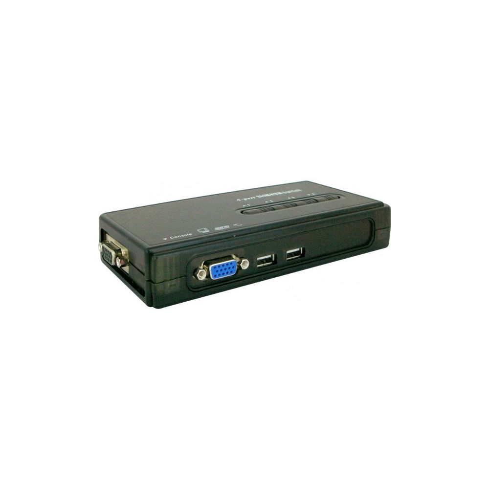 Abi Diffusion - KVM switch VGA/USB 4 ports avec câbles démontables - Switch KVM