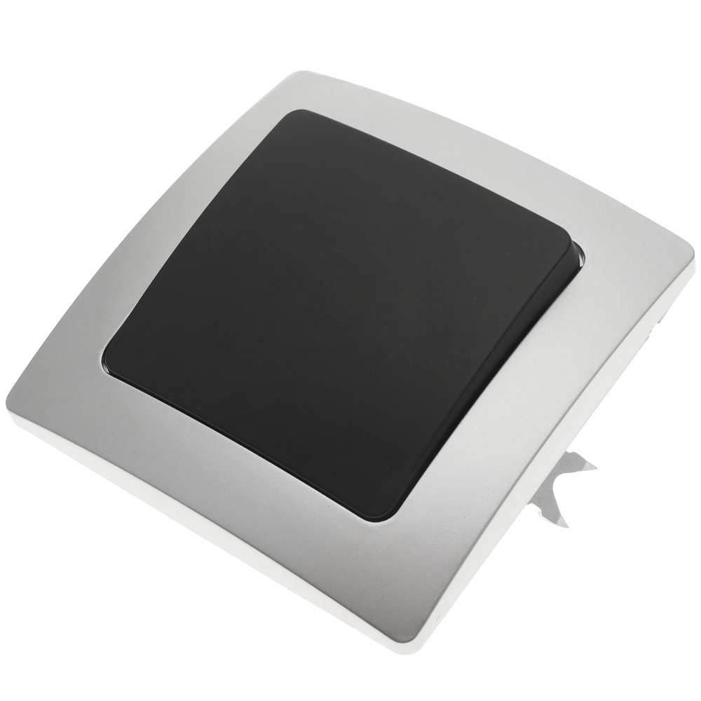 Bematik - Interrupteur va-et-vient encastrable avec plaque de finition 80x80mm série Lille argent et gris - Moniteur PC