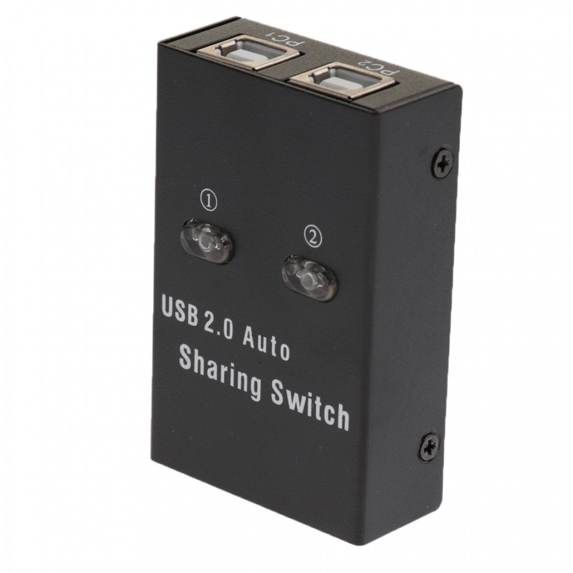 marque generique - Sélecteurs de Partage USB 2.0 Switch KVM 2 Ports HUB pour PC Scanner Printer Black - Hub