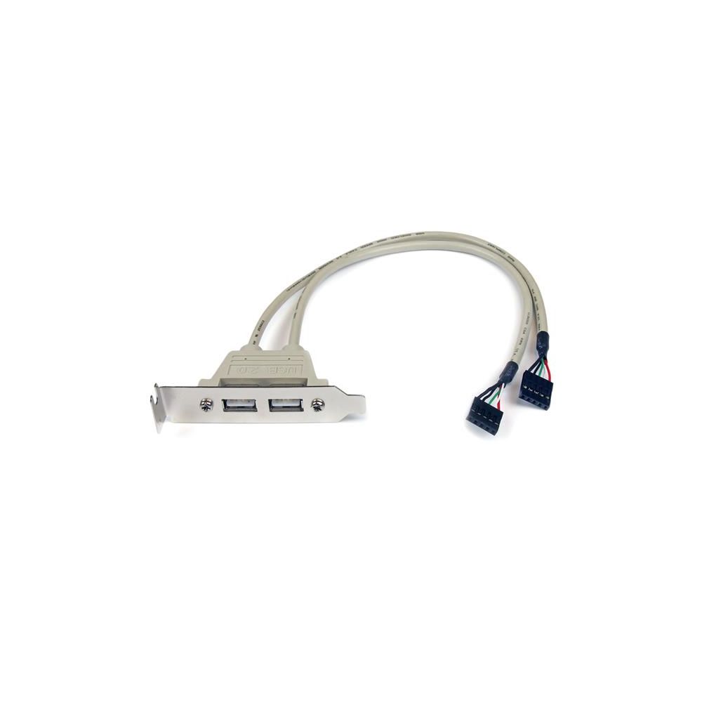 Startech - StarTech.com Equerre USB 2 ports - Adaptateur Slot USB - Faible Encombrement (LP) - Lecteur carte mémoire