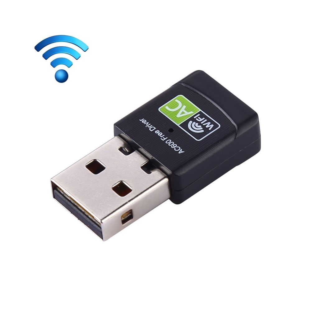 Wewoo - Adaptateur AC600 Mbits / s 2.4 GHz et 5 GHz double bande USB 2.0 WiFi Free Drive Adapter Carte réseau externe - Clé USB Wifi