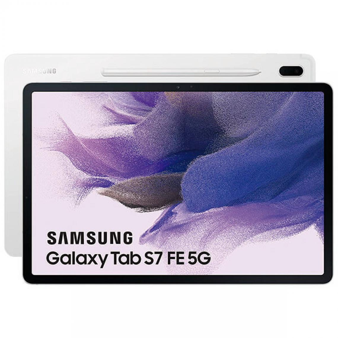 Samsung - Samsung Galaxy Tab S7 FE 5G 12.4" 4Go / 128Go Argent (Mystic Silver) T736 - Tablette Android