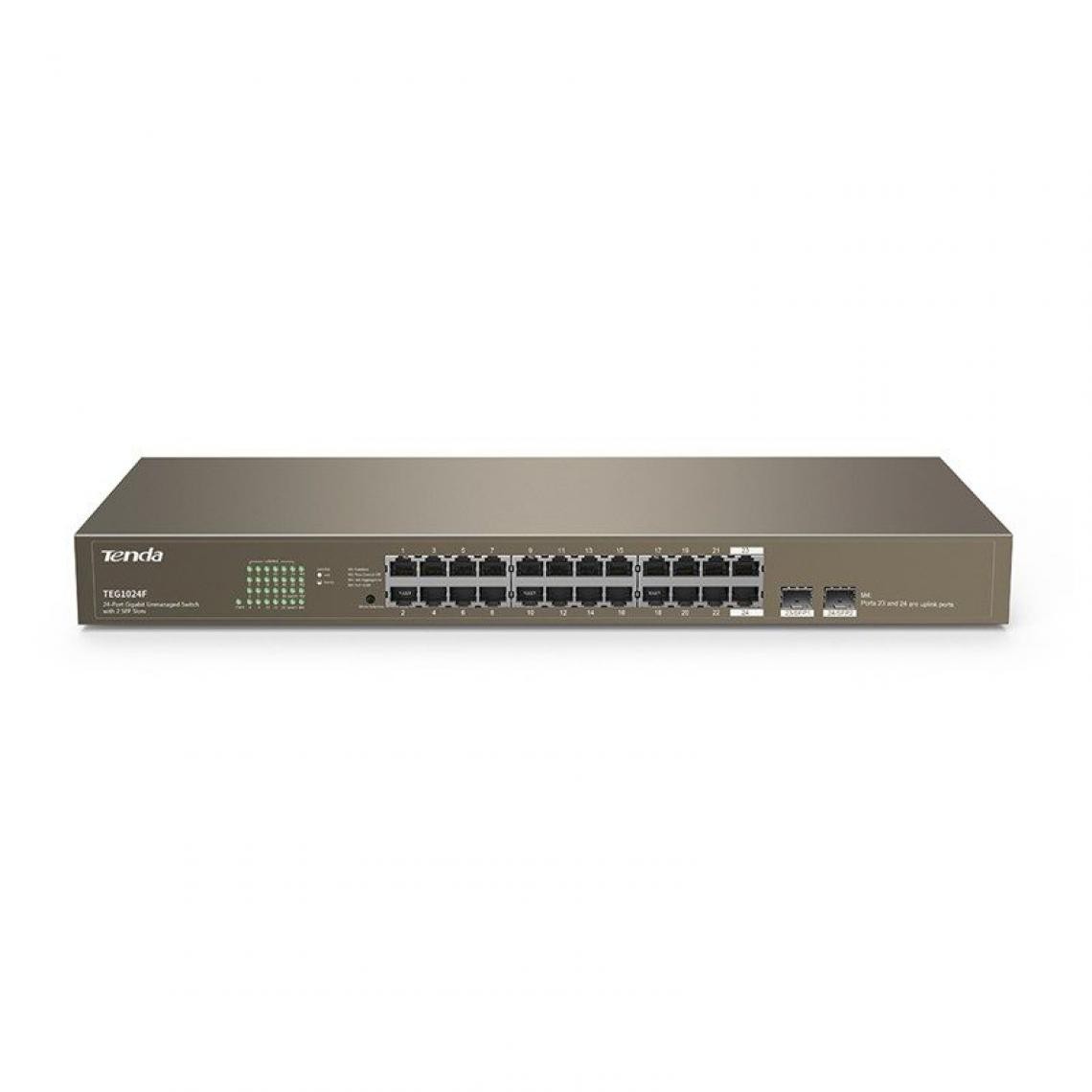 Inconnu - Tenda TEG1024F commutateur réseau Non-géré L2 Gigabit Ethernet (10/100/1000) 1U Gris - Switch