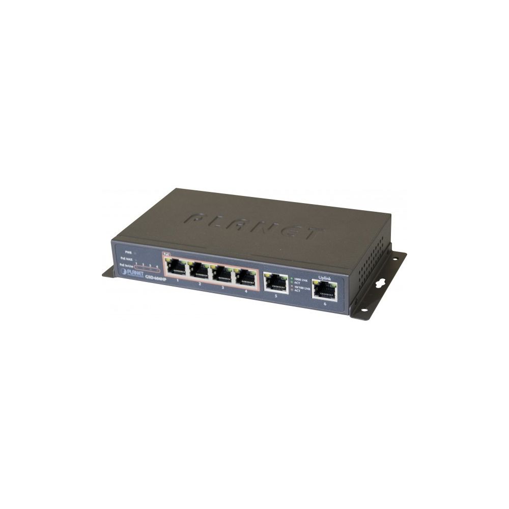 Planet Technology Corp - PLANET GSD-604HP Switch 6P Gigabit dont 4 PoE+ 55W - Switch