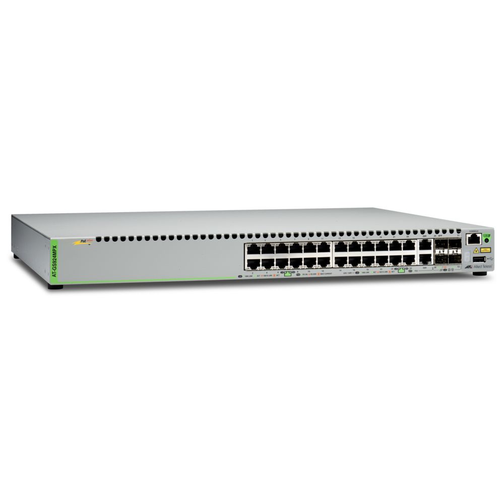 Allied Telesis - Allied Telesis AT-GS924MPX-50 Géré L2 Gigabit Ethernet (10/100/1000) Gris Connexion Ethernet, supportant l'alimentation via ce port (PoE) - Switch