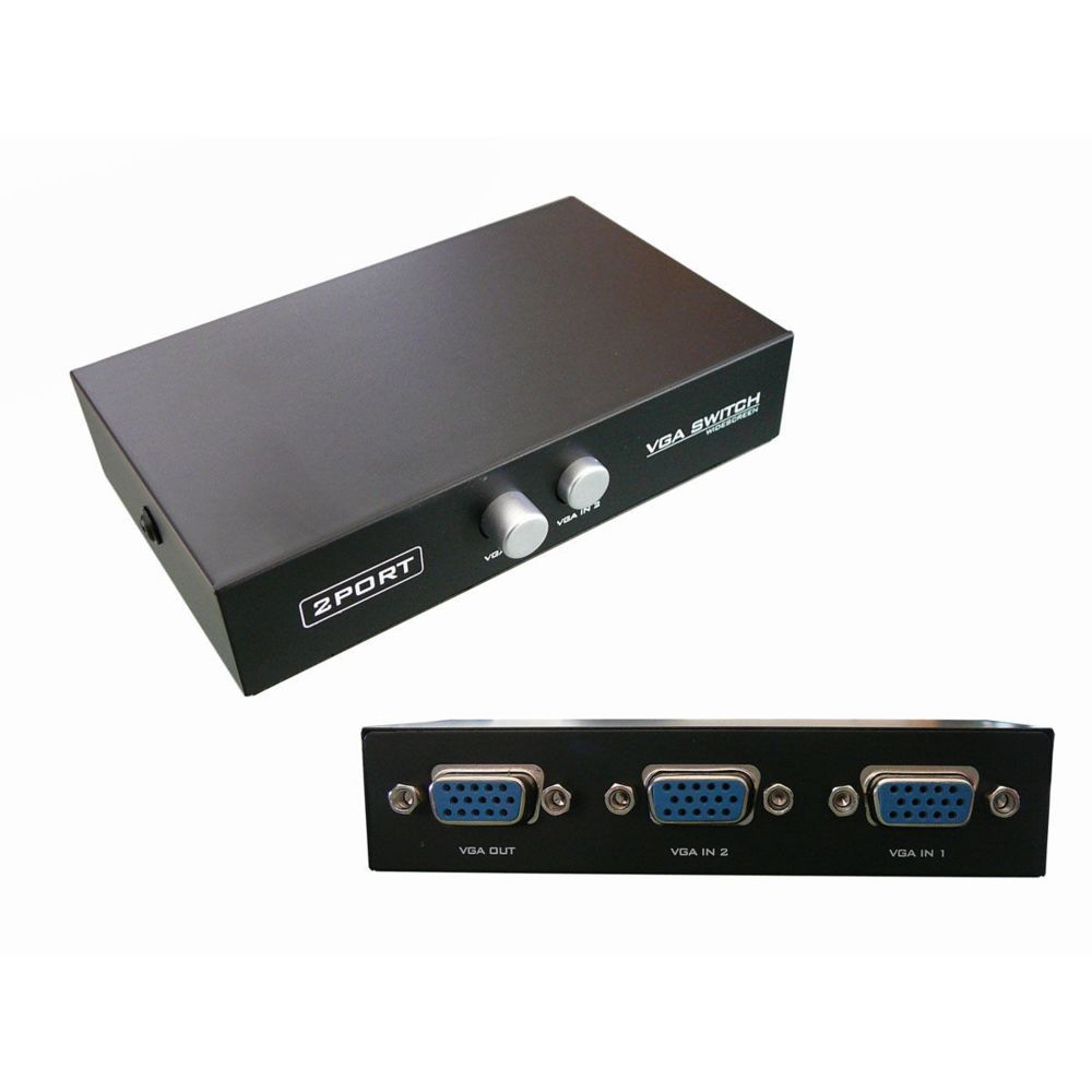 Kalea-Informatique - Boitier de partage VGA / Switch Vidéo 2 ports - BOITIER METAL - Switch