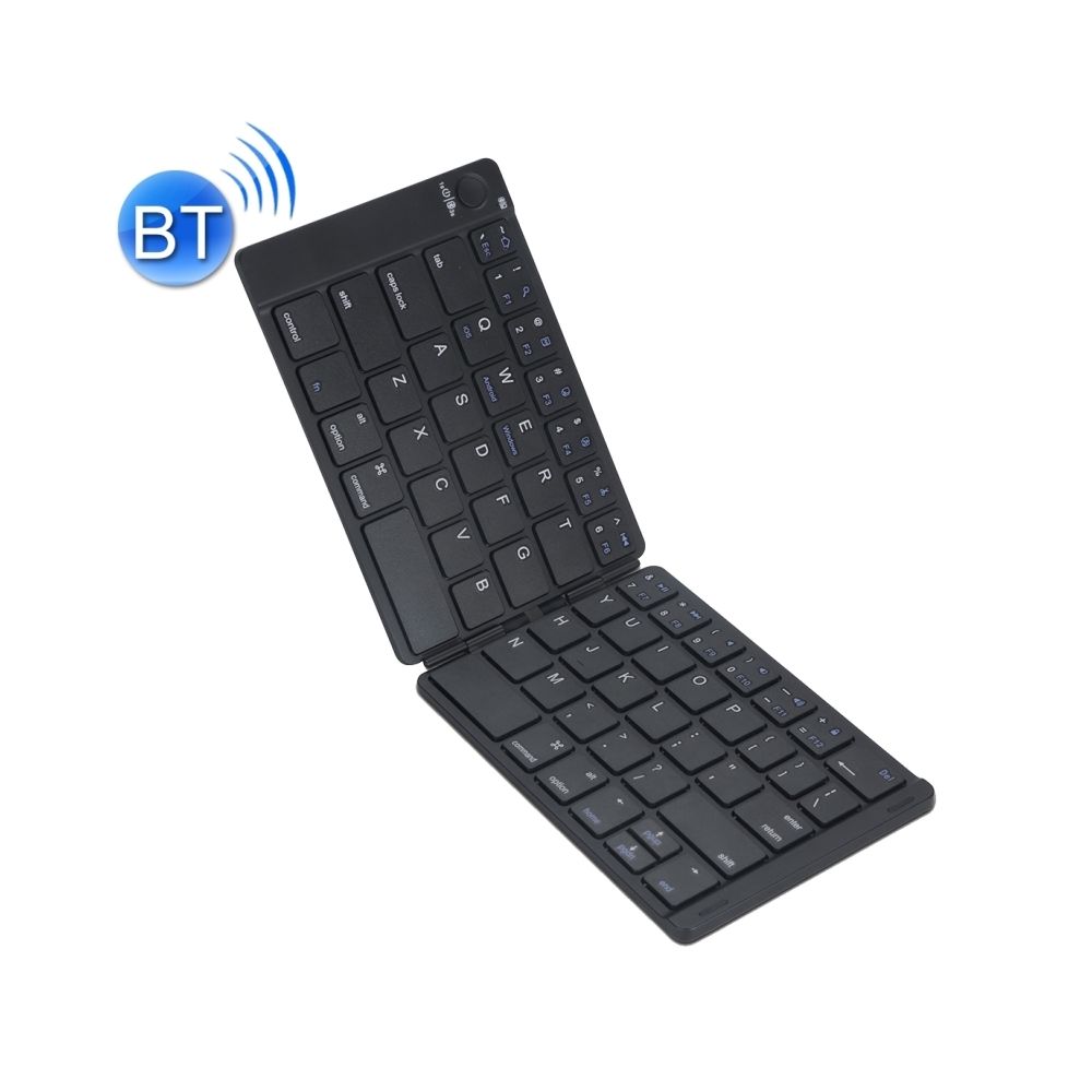 Wewoo - Clavier sans fil QWERTY noir pour téléphone mobile, tablette, ordinateur portable MC-B047 78 touches pliable ultra-mince en cuir Shell Bluetooth 3.0 - Clavier