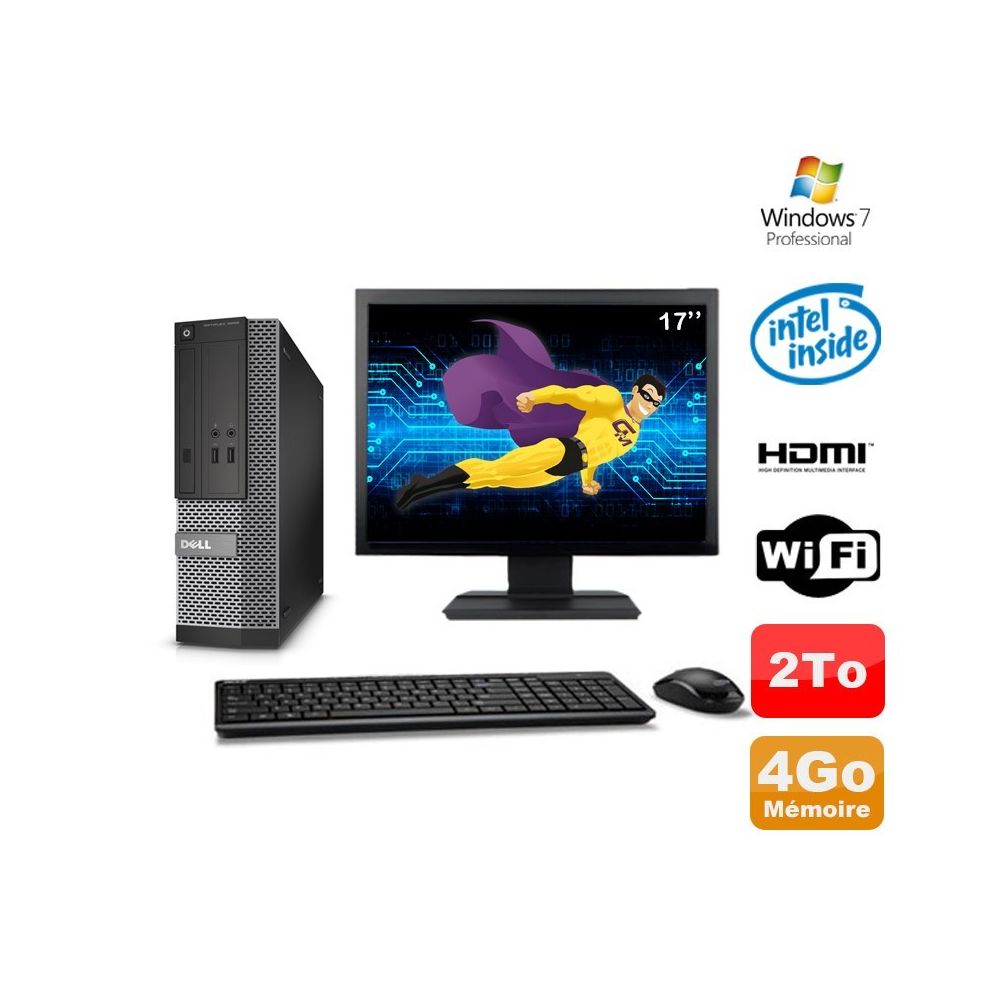 Dell - Lot PC DELL 3010 SFF G2020 DVD 4Go 2To HDMI Wifi W7 + Ecran 17"" - PC Fixe