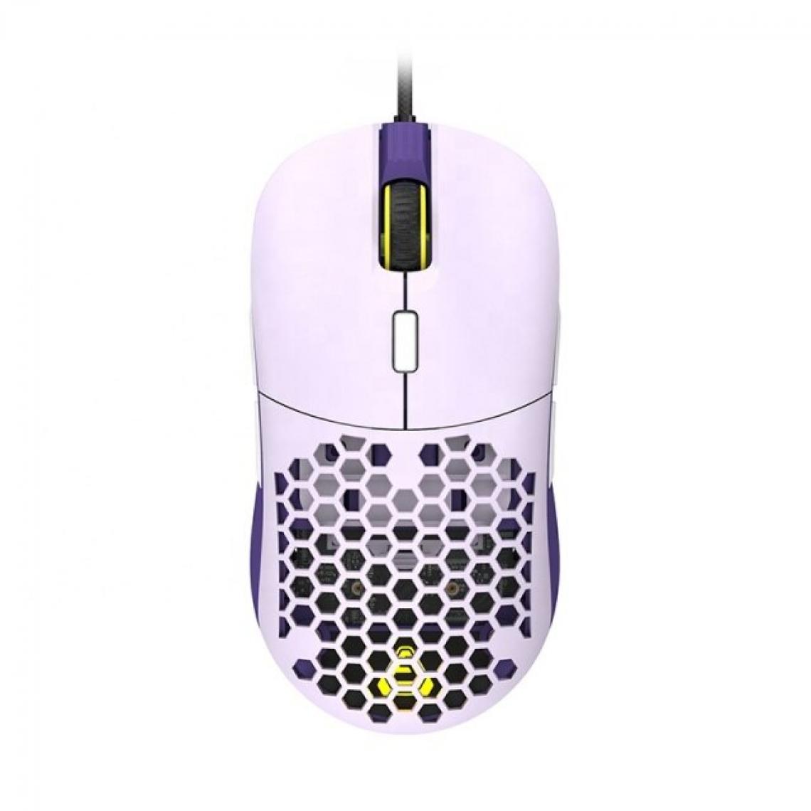 Universal - Souris RVB légère, ergonomique, en nid d'abeille, 16 000 dpi, macro programmée, dextérité, jeux/PC de bureau | Mouse (violet) - Souris
