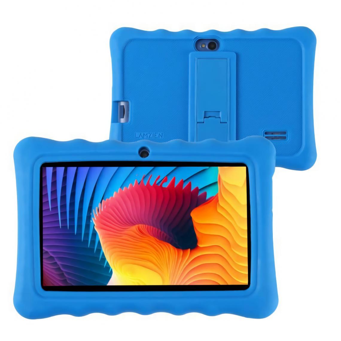 Lamzien - Tablette 16Go -LAMZIEN Tablette tactile - Android 10 avec WiFi 7 Pouces,Google Dual-Caméras GPS Bluetooth USB-C, Bleu - Tablette Windows