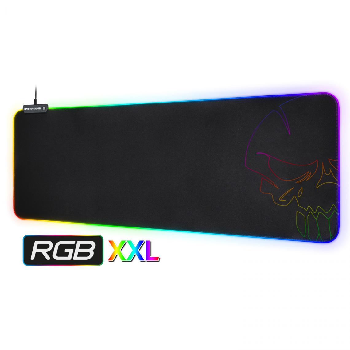 Spirit Of Gamers - Tapis de souris gamer XXL avec rétro-éclairage RGB - Spirit of Gamer Skull - Tapis de souris