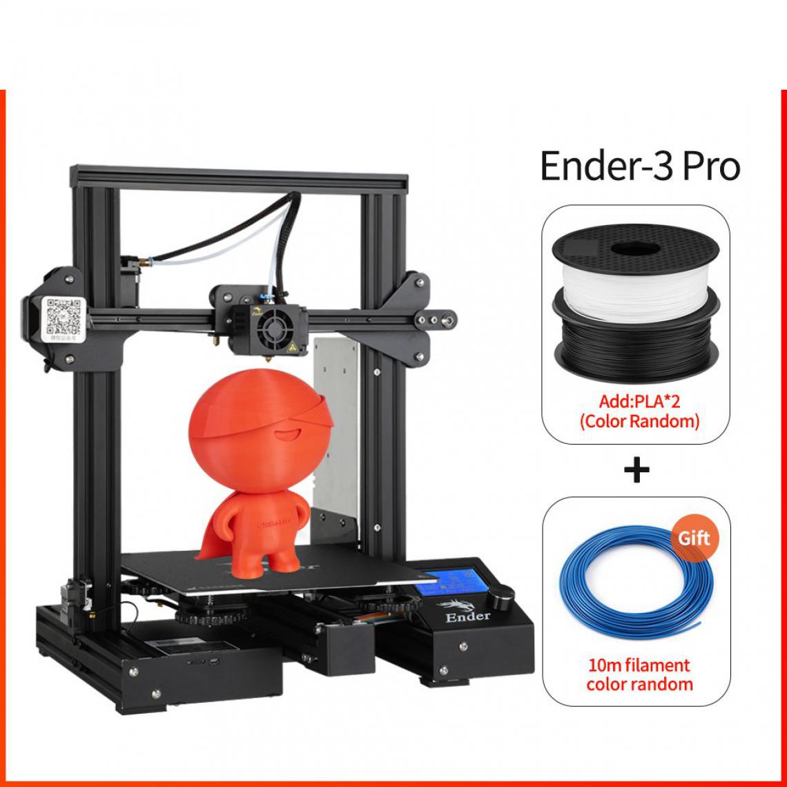 Generic -  imprimante 3D CREALITY 3D Ender-3 Pro  avec à tête d'impression  PLA,  ABS , TP  et  2 Filament 44 * 44 *  46.5  cm - Noir  - Imprimante 3D