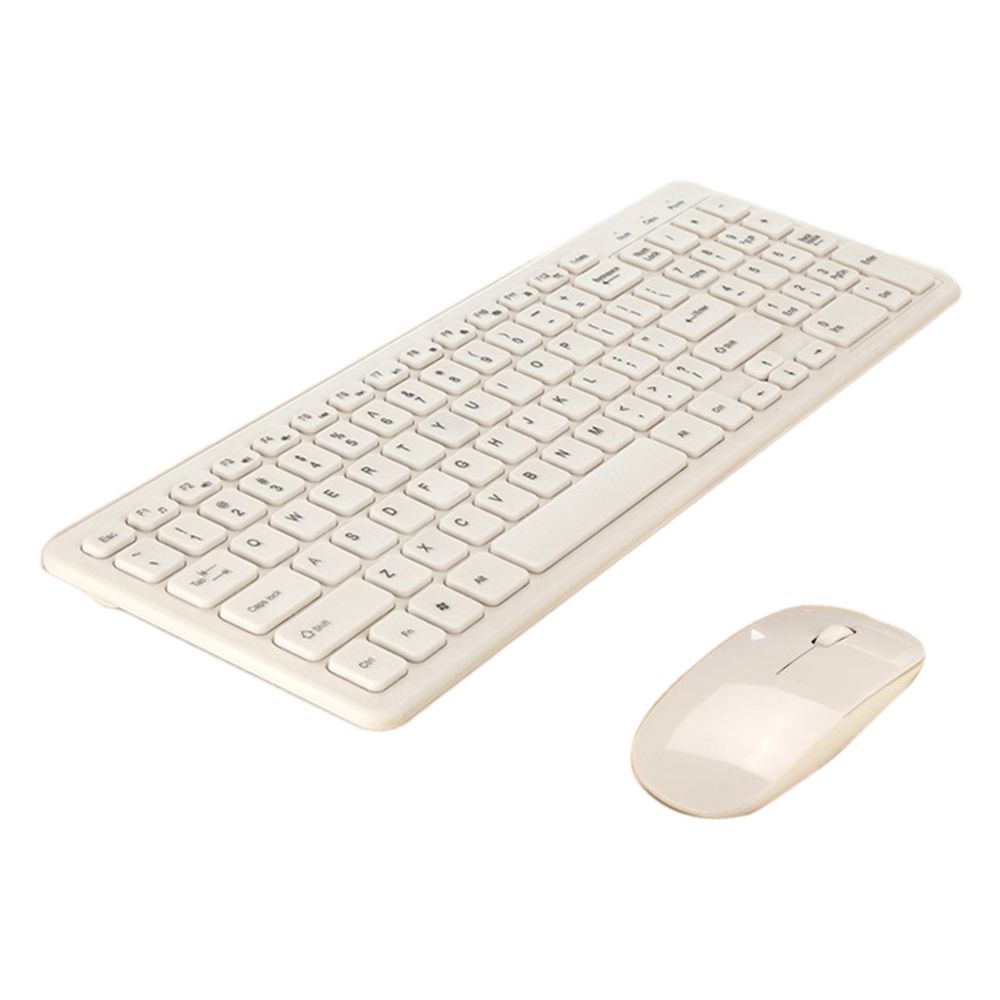 marque generique - clavier et souris sans fil slim pour le bureau à domicile pc portable macbook blanc - Souris