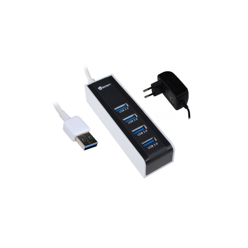 Heden - HEDEN hub USB 3.0 (4 ports) avec bloc d'alimentation secteur - Hub
