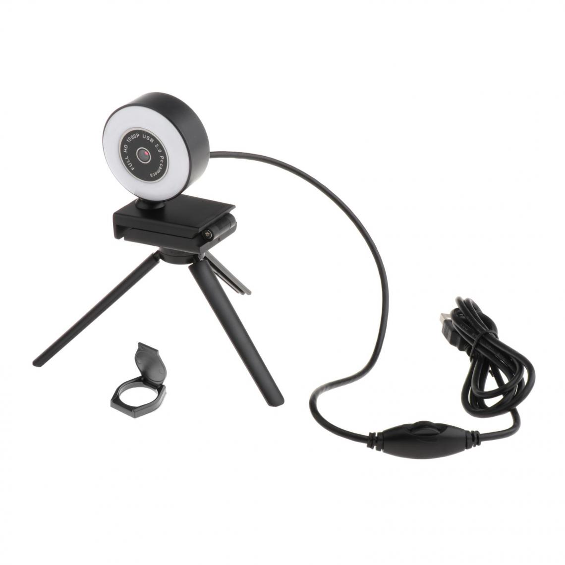 marque generique - Enregistrement Vidéo De Webcam USB HD Pour PC En Streaming Avec Anneau Lumineux De Microphone 2K - Webcam
