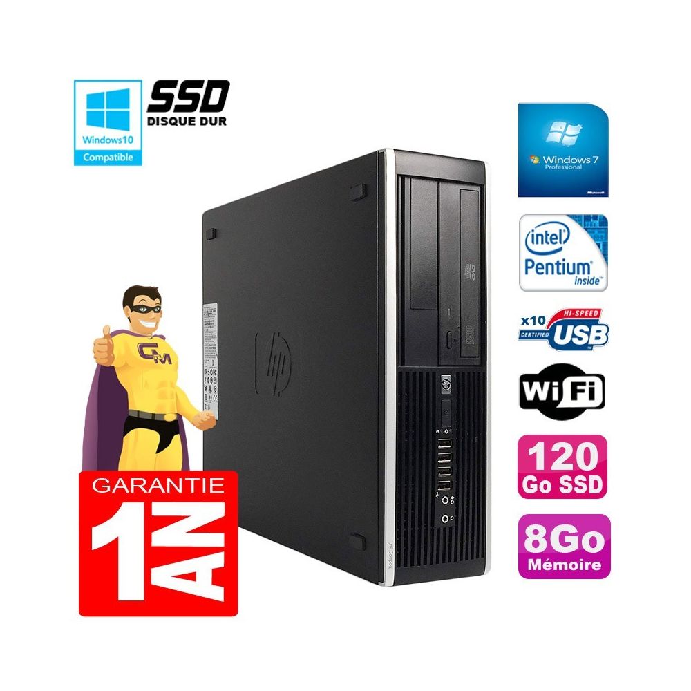Hp - PC HP Compaq Pro 6300 SFF G630 RAM 8Go Disque 120Go SSD Graveur DVD Wifi W7 - PC Fixe