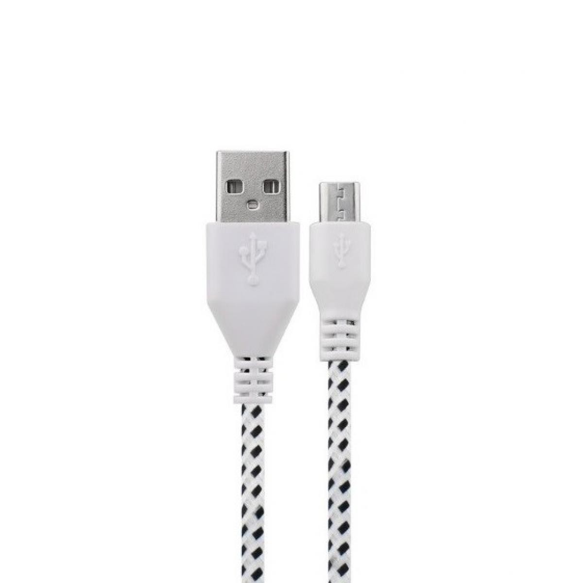 Shot - Cable Tresse 1m Micro USB pour Manette Playstation 4 PS4 Smartphone Android Chargeur USB Lacet Fil Nylon (BLANC) - Joystick
