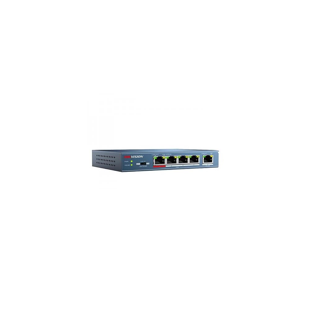 Hikvision - Hikvision Digital Technology DS-3E0105P-E commutateur réseau Non-géré Fast Ethernet (10/100) Bleu Connexion Ethernet, supportant l'alimentation via ce port (PoE) - Switch