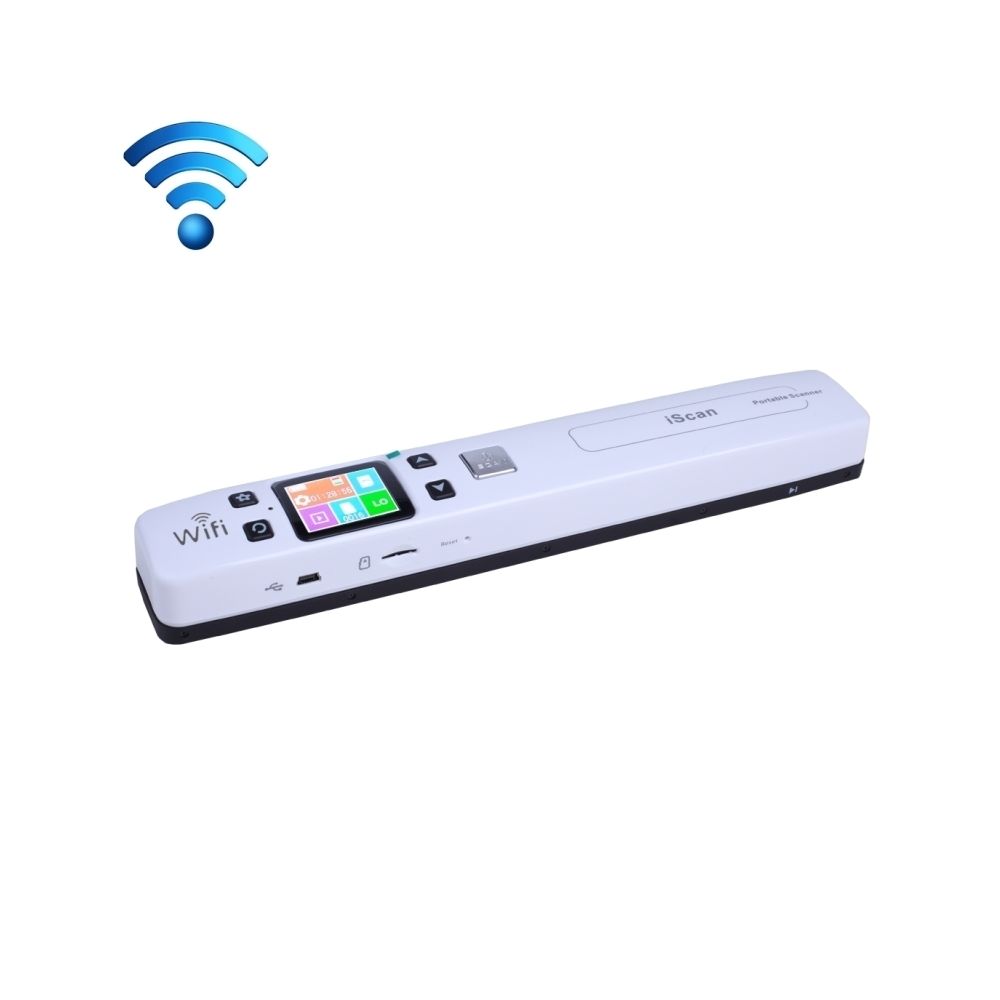 Wewoo - Scanner portable blanc tenu dans la main portatif de document mobile de double rouleau de iScan02 WiFi avec l'affichage à LED, appui 1050DPI / 600DPI / 300DPI / PDF / JPG / TF - Scanner