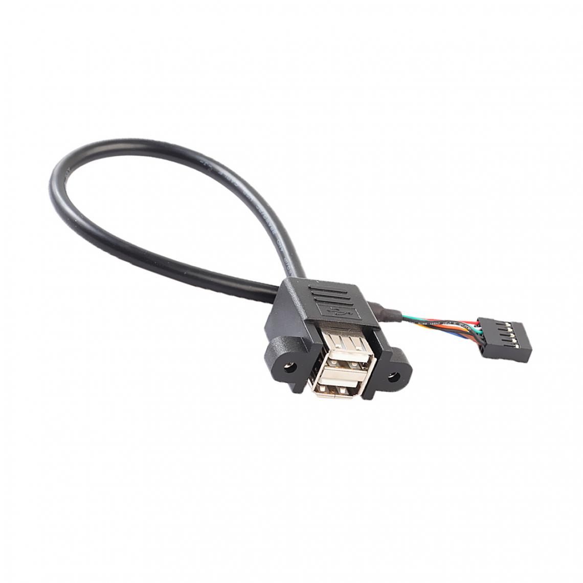 marque generique - Double USB 2.0 Femêlle À 9 Pins Carte Mère Câble de Connexion Header Corde - Hub