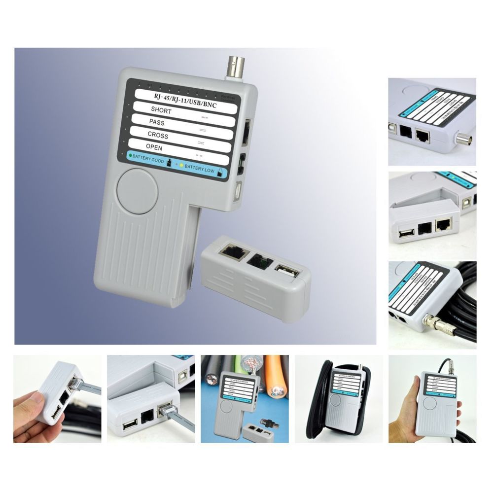 Kalea-Informatique - Testeur pour Câbles BNC + RJ11 + RJ45 + USB. Tests : continuité / droit-croisé / courts circuits. - Switch