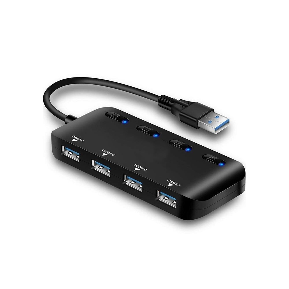 Wewoo - HUB Hub ultra-rapide USB3.0 à 4 ports avec commutateur - Hub