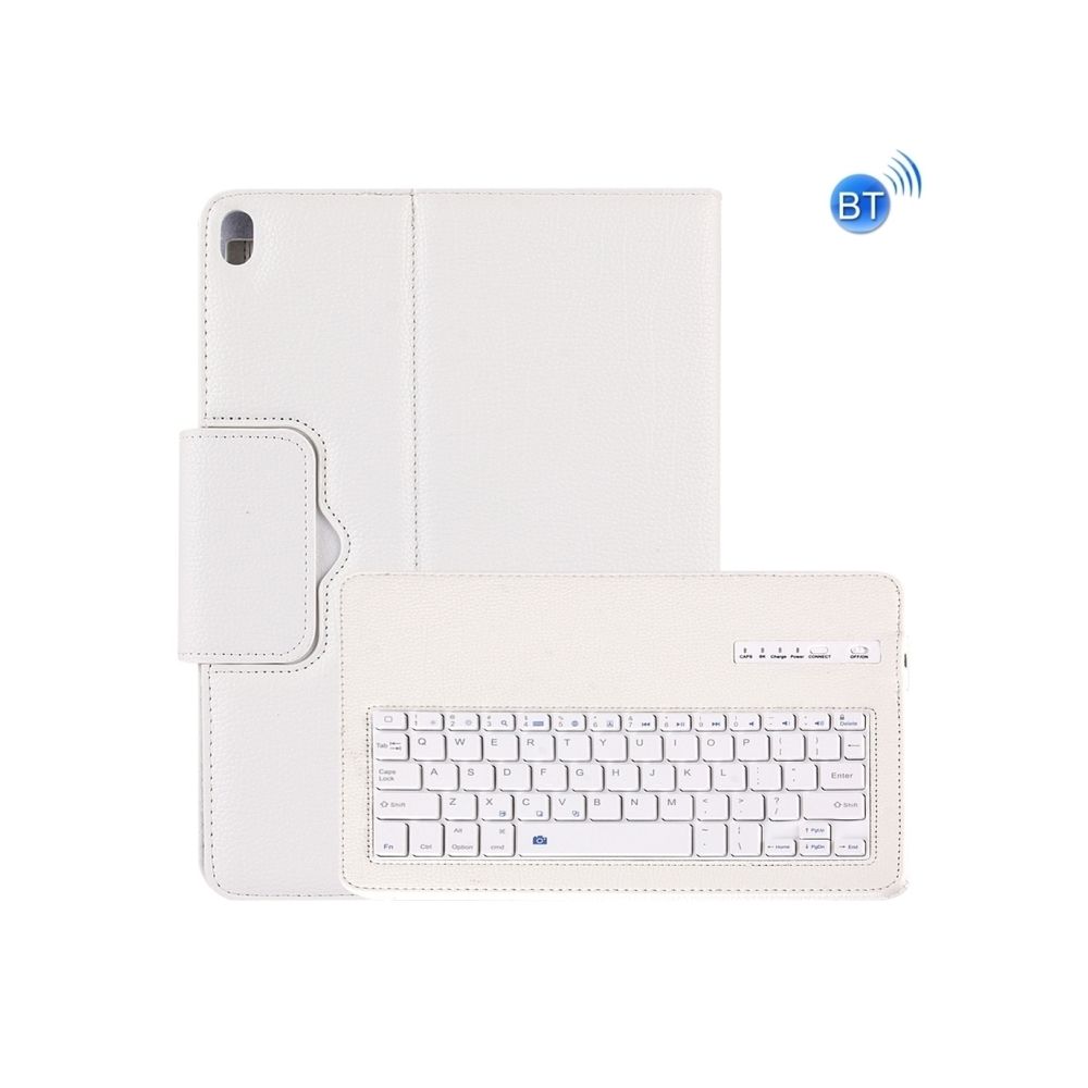 Wewoo - Etui à rabat horizontal avec clavier Bluetooth amovible et texture Litchi pour iPad Pro 11 pouces (2018) (Blanc) - Clavier