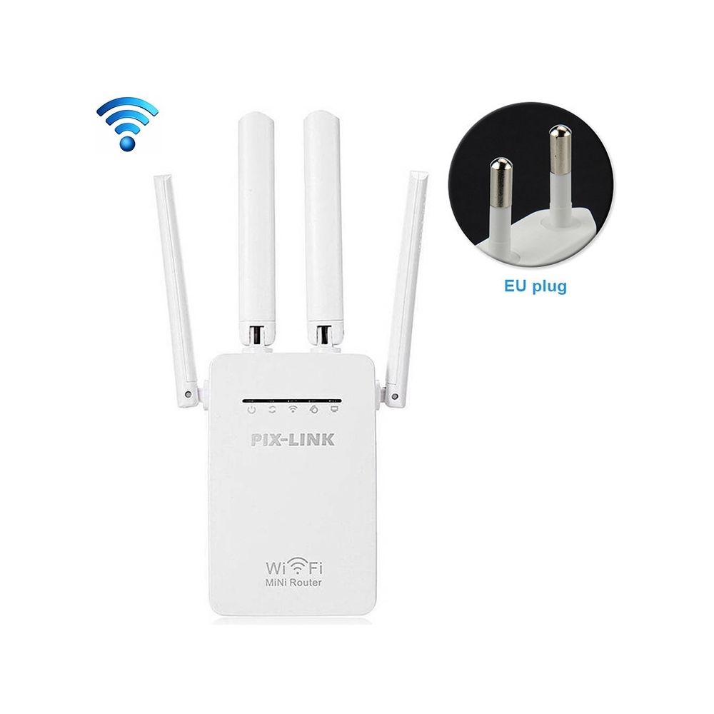 Wewoo - Routeur sans fil Répéteur de WiFi intelligent avec 4 antennes WiFispécification de prise UE blanc - Répéteur Wifi