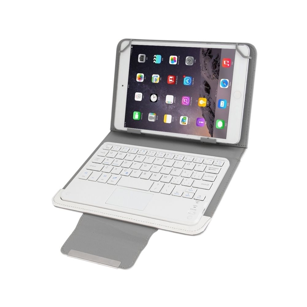 Wewoo - Clavier QWERTY blanc pour 7 pouces iSO & Android & Windows Tablette Tactile Housse en cuir universelle magnétique détachable de de Touchpad de Bluetooth avec le support - Clavier